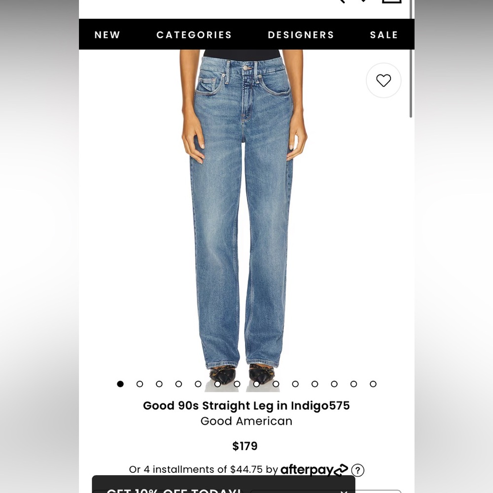 GOOD AMERICAN GOOD '90S HIGH-RISE STRAIGHT JEANS Light wash